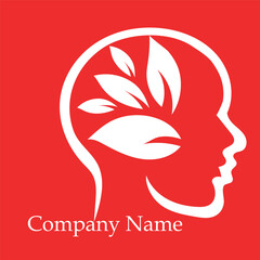  brain logo for education company for industrial purpose in red and white