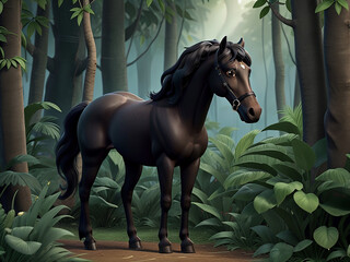 horse in the forest