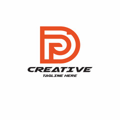 Creative and Minimalist Letter PD Logo Design Using letters P and D , PD Monogram