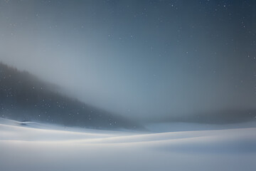 Naklejka premium Beautiful ultrawide background image of light snowfall falling over of snowdrifts