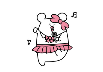 White bear singing karaoke idol