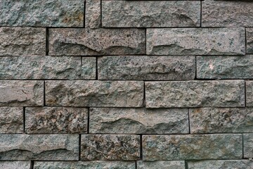 Industrial background, empty grunge urban street with warehouse brick wall