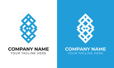 Corporate modern minimal monogram business logo design template