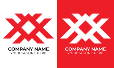 Fototapeta premium Creative modern minimal abstract monogram initial letter wxxm logo design template