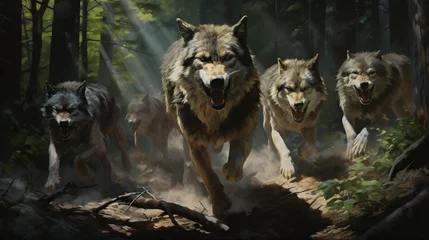 Tuinposter wolfs predator Generative AI © Quentin