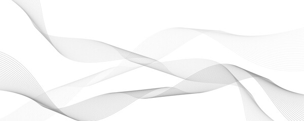 Abstract wavy grey technology liens on white background. Digital frequency track equalizer. Vector illustration, Wavy stylized it make using blend tool. Digital frequency track equalizer.