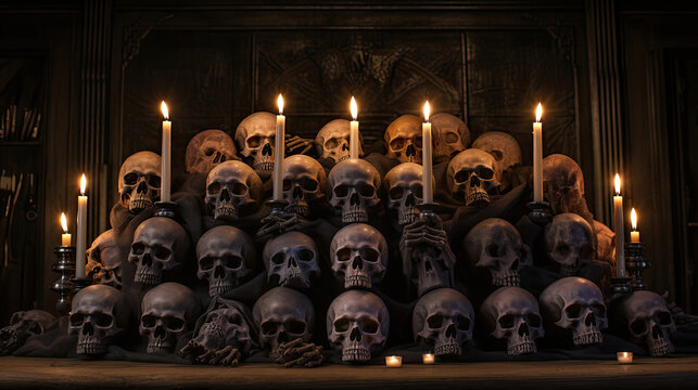 Skulls in the Candles of a Seance