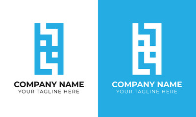 Creative modern minimal monogram business logo design template