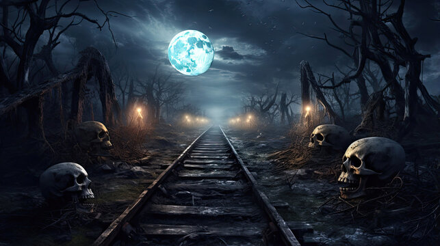 Skulls Along a Deserted Railway