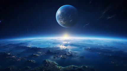 Obraz na płótnie Canvas photo of earth from space Generative AI