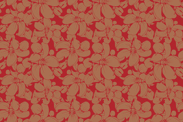 Floral pattern seamless vector background. Foliage and flower wallpaper design of nature.