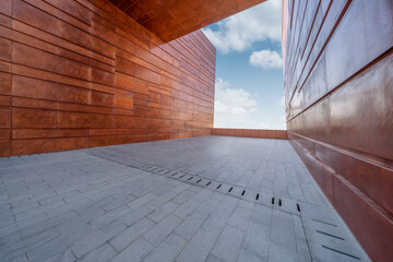 Fototapeta premium Artistic architecture and empty floor, Shanghai, China