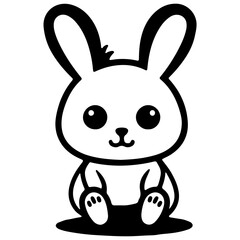 Cute smile rabbit outline vecter illustration