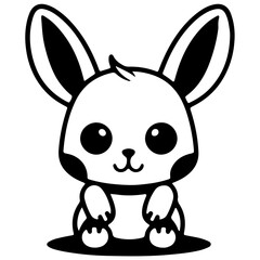Cute smile rabbit outline vecter illustration