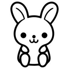 Cute smile rabbit outline vecter illustration