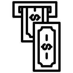 Withdrawals Outline Icon