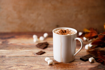 Hot chocolate with marshmallows.