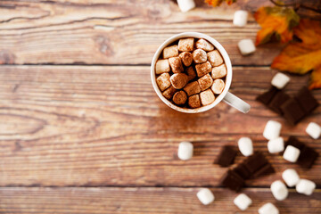 Hot chocolate with marshmallows.