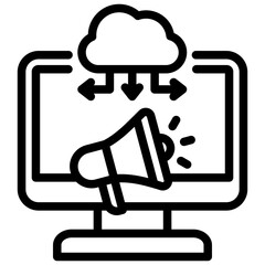 Internet Marketing Outline Icon