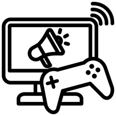 In Game Advertising Outline Icon