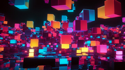 abstract background with colorful squares