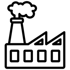 Industrial Real Estate Outline Icon