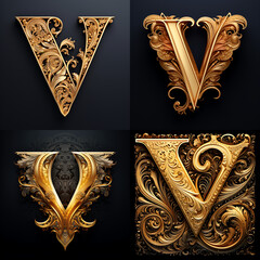designer of letter V  ,ai generated