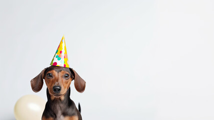 dog with party hat