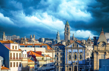 Fototapeta na wymiar Cityscape and urban skyline in Porto, Portugal