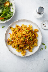 Healthy vegan pilau with vegetables