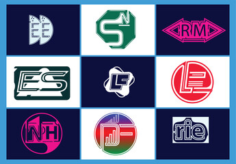 Professional letter logo and icon design template set