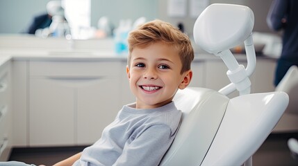 Boy smiling in the dentistry
