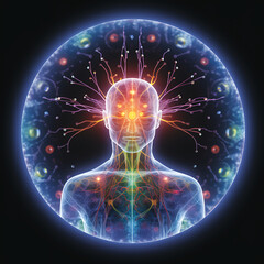 Electromagnetic Energetic Field of human   ,ai generated