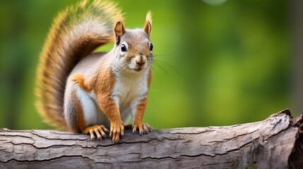 Naklejka na ściany i meble Squirrels are members of the Sciuridae family, which also contains small and medium-sized rodents. Tree squirrels, ground squirrels, chipmunks, marmots.