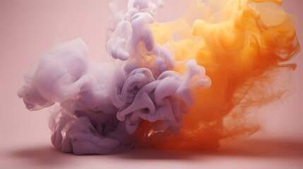 a smoke cloud space made of haze and light in amber  ,ai generated