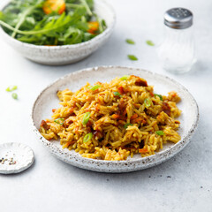 Healthy vegan pilau with vegetables