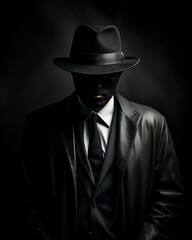 Mysterious Figure in Suit and Hat