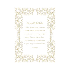 Vector ornamental decorative frame. Elegant ornate element for design template, place for text. Luxury floral border. Lace decor for birthday and greeting card, wedding invitation,certificate.