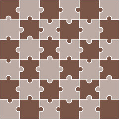 Brown jigsaw pattern. jigsaw line pattern. jigsaw seamless pattern. Decorative elements, clothing, paper wrapping, bathroom tiles, wall tiles, backdrop, background.