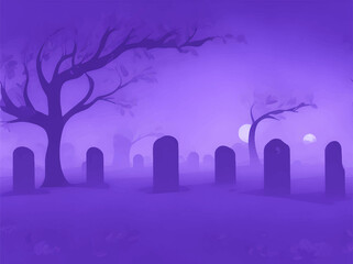 Cemetery halloween background banner, Halloween Backdrop, Spooky Forest with a full moon