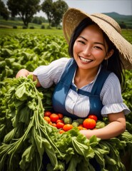 woman holding vegetables