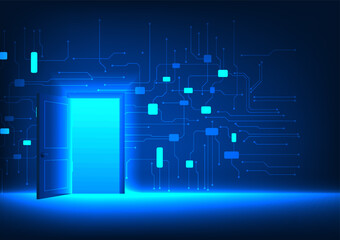 Gateway to the world of technology On the back is a connected circuit board. It represents the use of technology to help make life more convenient. Both work and entertainment