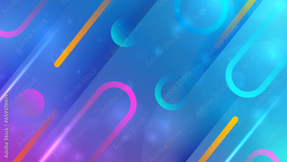 Leinwandbilder Futuristic abstract background with dynamic lines and gradient geometric shapes. Vector illustration.