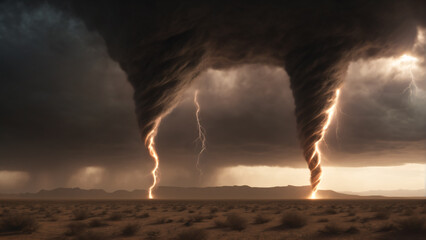 Lightning in nature. Highly detailed and realistic illustration