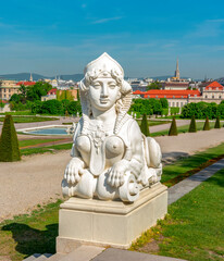Statue in Belvedere gardens, Vienna, Austria