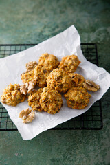Homemade oatmeal cookies with walnut