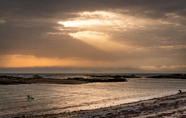 Sunset over the ocean at Rhosneigr, Isle of Anglesey