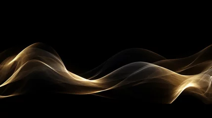 Zelfklevend Fotobehang 黒地に滑らかな光の軌跡の背景素材 © ayame123
