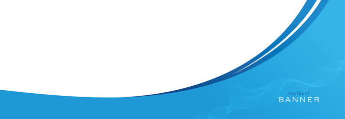 Obraz premium Blue and white vector wave banner background