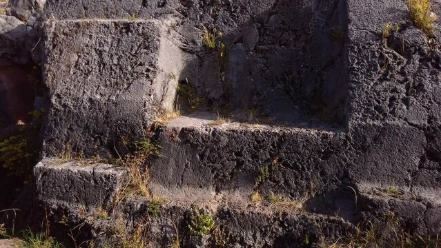 A View of Antique Building Blocks of Cusilluchayoc El Templo de Los Monos in Cusco District, Peru - Close Up